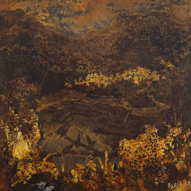 “Landscape with Rice Fields” painting by Artist Nguyen Gia Tri (1908-1993) in 1943