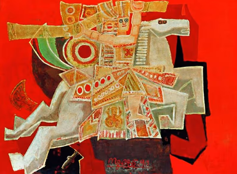 “Giong” painting by Artist Nguyen Tu Nghiem (1919-2016) in 1990